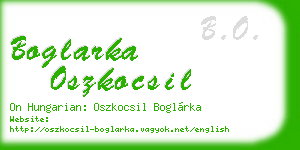 boglarka oszkocsil business card